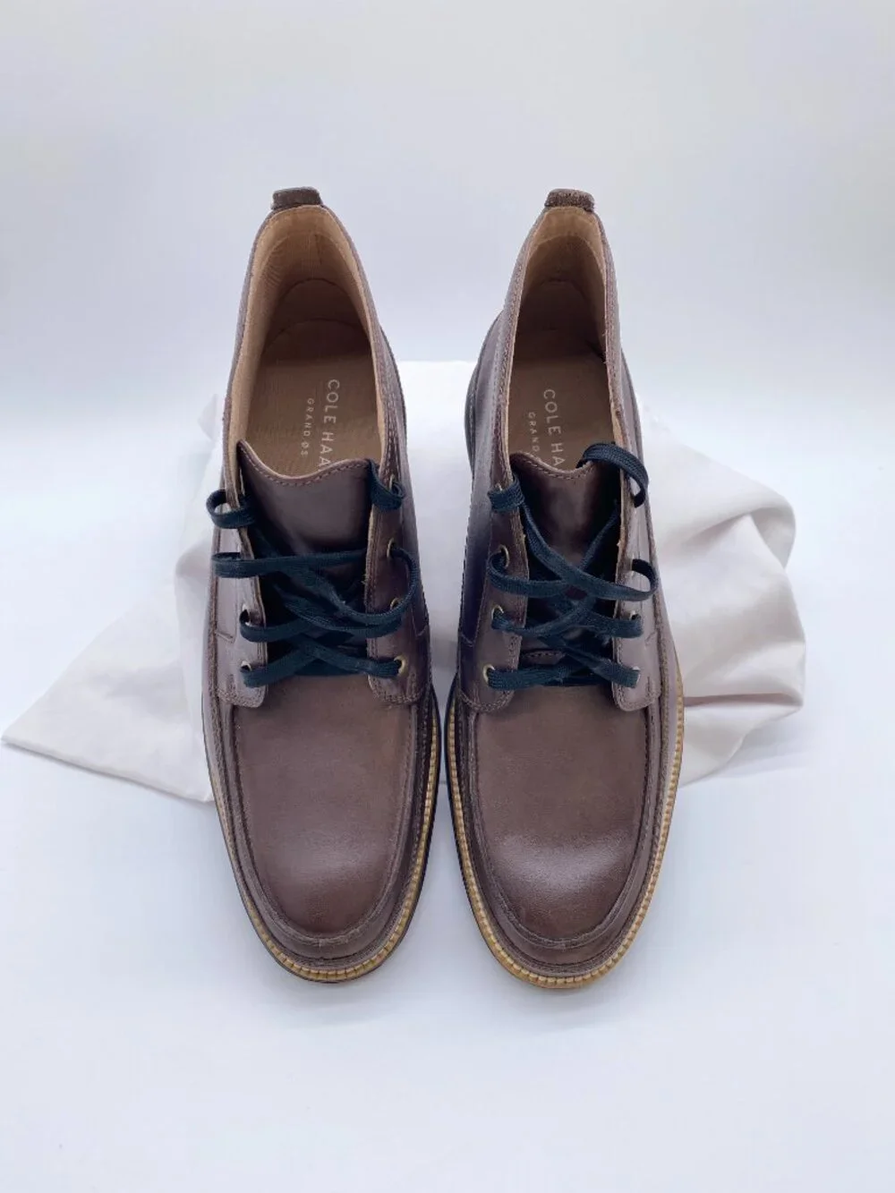 Cole Haan Grand.ØS Leather Chukka Boots Brown Moc Toe Men's 9.5